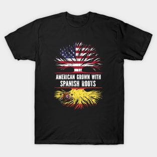 American Grown with Spanish Roots USA Flag T-Shirt